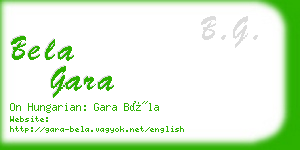 bela gara business card